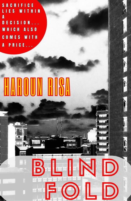 Book cover for Blind Fold by Haroun Risa, featuring a suspenseful design related to an investigation and a mysterious institute.