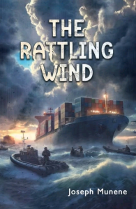 The Rattling Wind crime and political thriller book cover featuring a dark maritime theme
